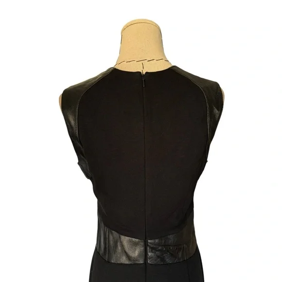 BEBE Y2K Black Leather Corset Dress Sz 10 Sexy Retro Milkmaid Goth - Picture 10 of 15